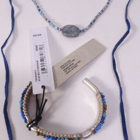 Nordstrom Treasure and bond Stone Choker Beaded Cuff Bracelet NWT 90 - Picture 8 of 9